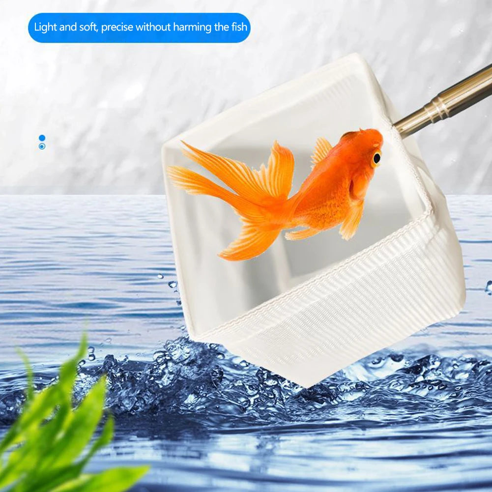 3D Aquarium Fish Net, Extendable Handle, Soft Mesh, Safe for Catching Fish, Shrimp Aquarium Accessories, Aquatic Pet Supplies