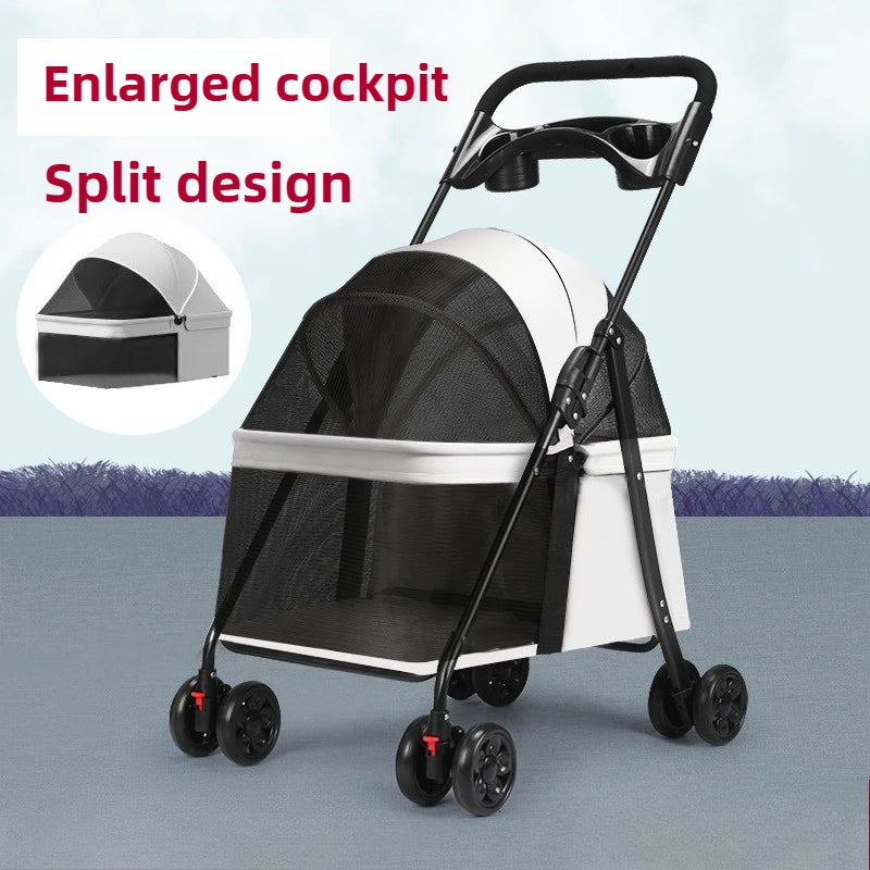 Pet Stroller, Cart for Cats, Small Dogs, ,Teddy Cart Out Lightweight Folding Pet Products