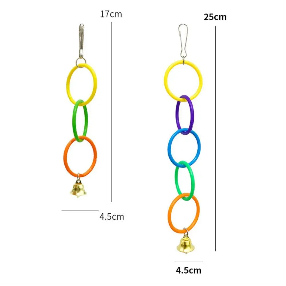 Plastic Bird Swing Toy, Colorful With Bell Bird Hanging Ring, Toy Relieve Boredom, Bird Exercise Play Toy, Birdcage Accessories