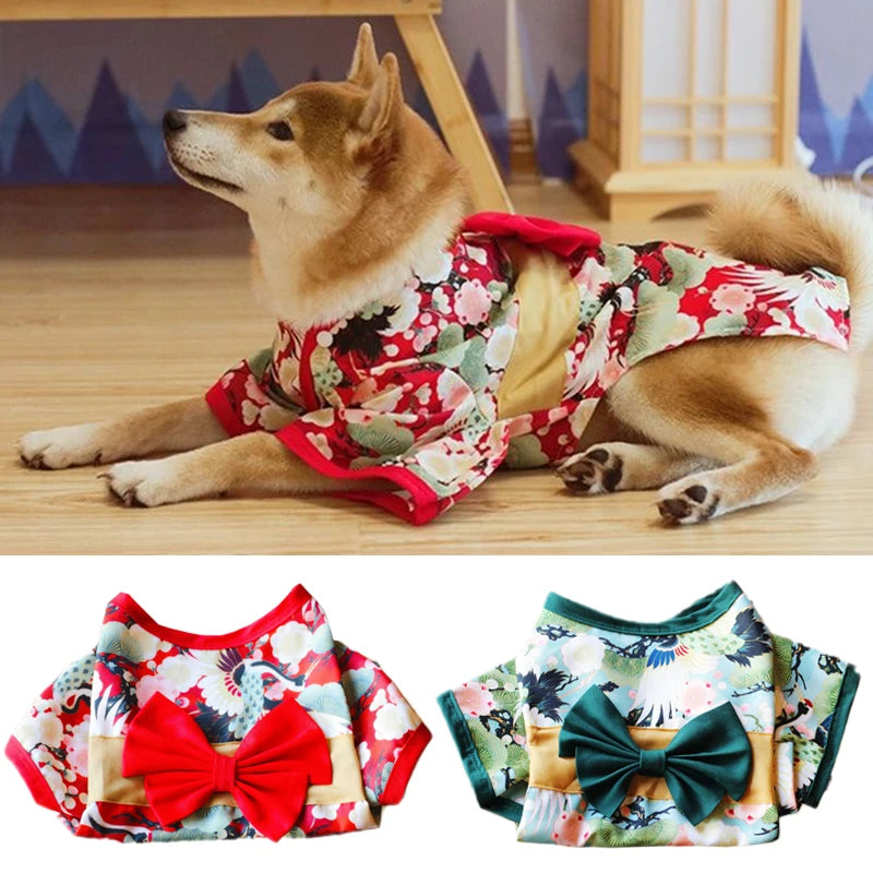 Festival, Formal, Pet Dog Costumes for Small, Medium Dogs/ Japanese Style Puppy small dog,cat clothes French Bulldog Shiba Inu Kimono