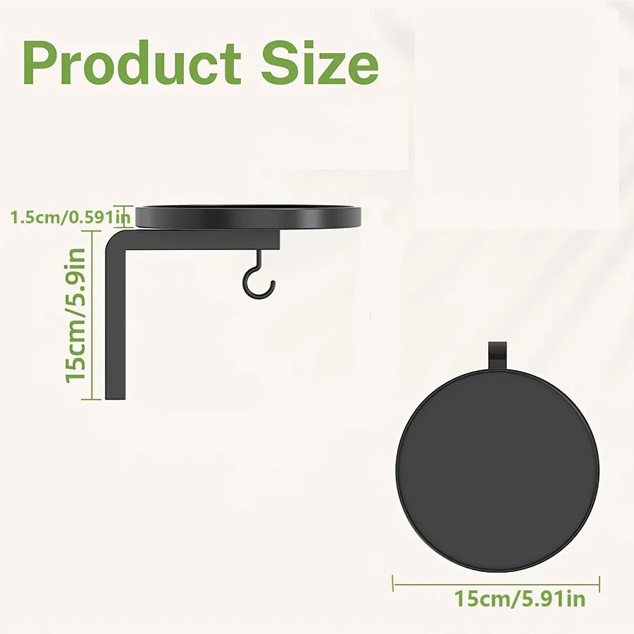 Wall Mounted Metal Bird Bath with Feeder Hook, Durable Bowl for Outdoor, Easy Install for Garden, Patio & Fence, Ideal for Birds
