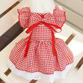 Summer Pet Dress,  Floral Pattern Plaid Skirts, Cat Princess Dresses, also look adorable on Chihuahuas, Yorkies and other small animals, Sweet Skirts, Puppy Dog Costume, Pet Supplies