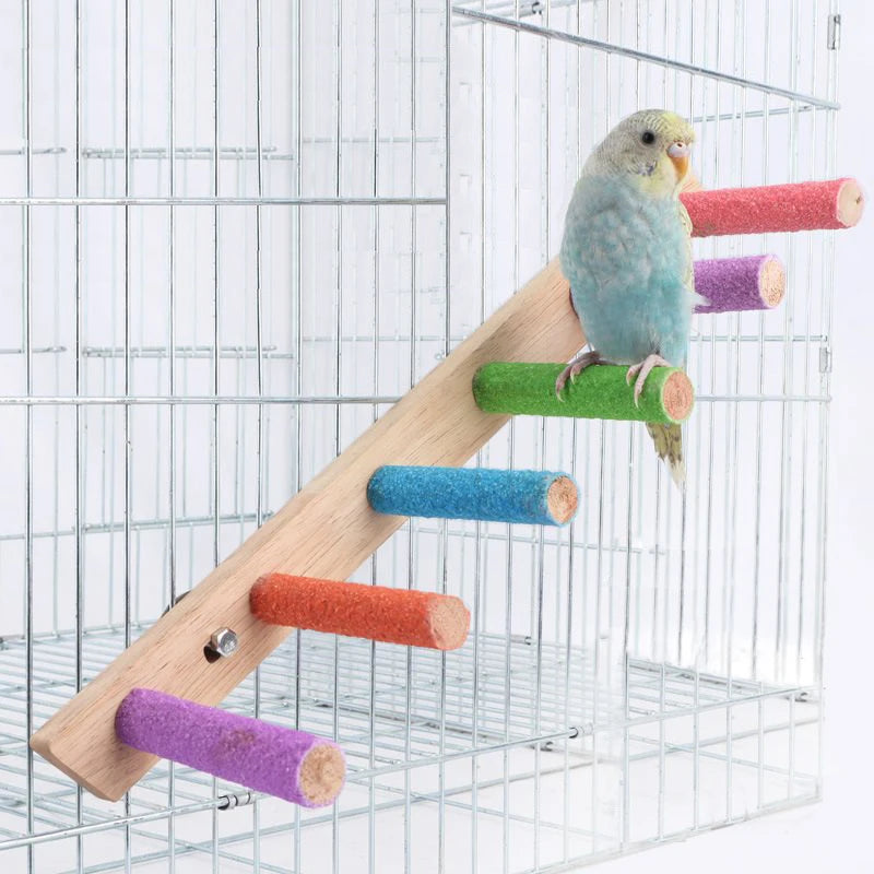 4/6/8 Step Bird Climbing Ladder, Parrot Toy, Ladder, Fun Climbing, Toys Wooden Exercise Rack and Bird Interaction
