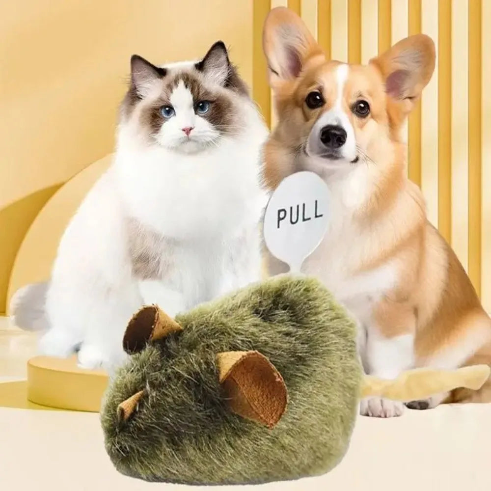 Interactive Squeaky Mouse for Cats, Toy Plush, Realistic Funny Self Play, Automatic Chirping, Durable Bite Resistant Pet Cat Kitten Toys