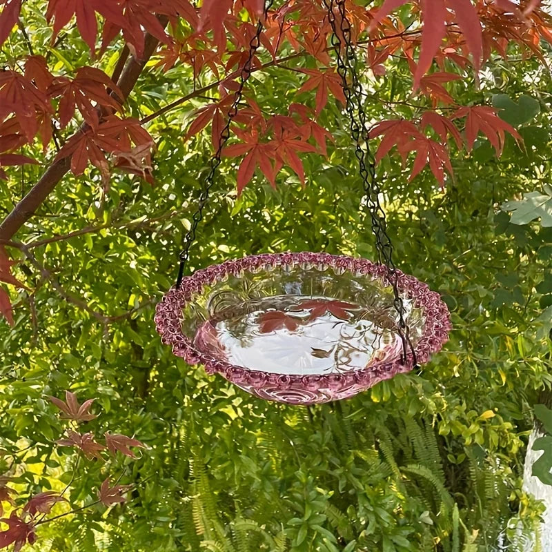 Hanging bird baths and feeders, outdoor bird food trays, bird food racks, garden decorative bird food racks