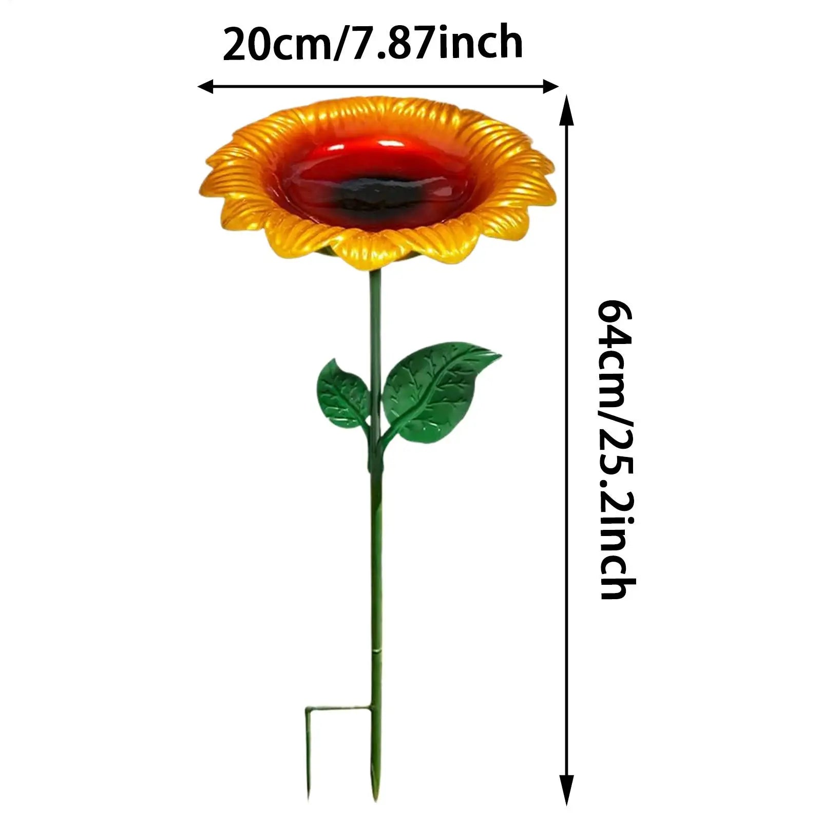 Bird Drinking Station, Metal Sunflower Water Stand, Bird Bath Decorative Bowl For Hummingbird, Finch, Chickadee, Bee