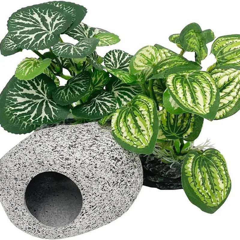 Aquarium Ornaments, Simulation Plants, Fish Tank Landscaping Decorations, Plastic Water Plants, Flowers, Trees, Rocks,and Accessories
