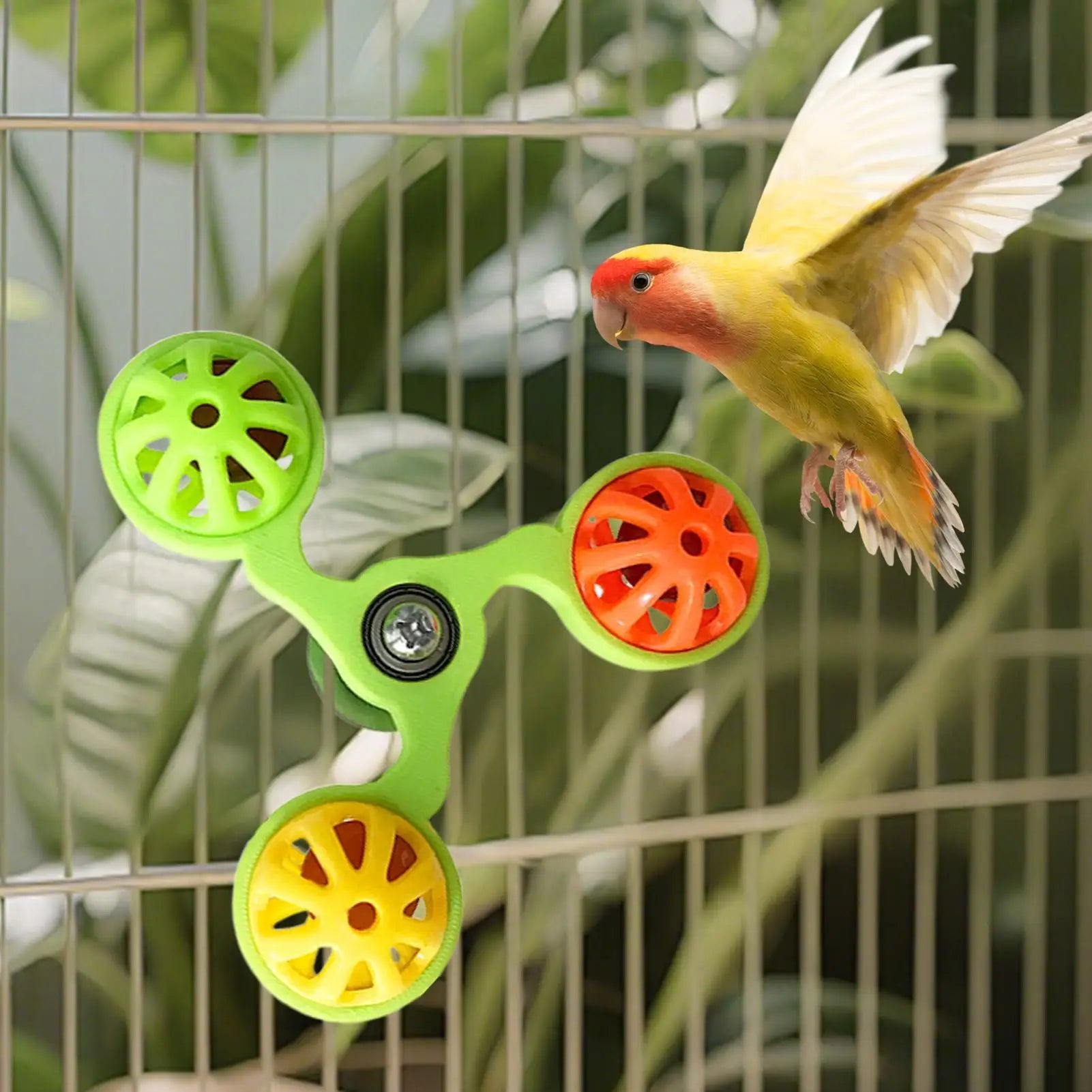Bird Toys, Interactive, Rotating Windmill Toy Bird Cage, Toy For Parrots, Rotating For Stimulation, Entertainment, Play Chewing toy