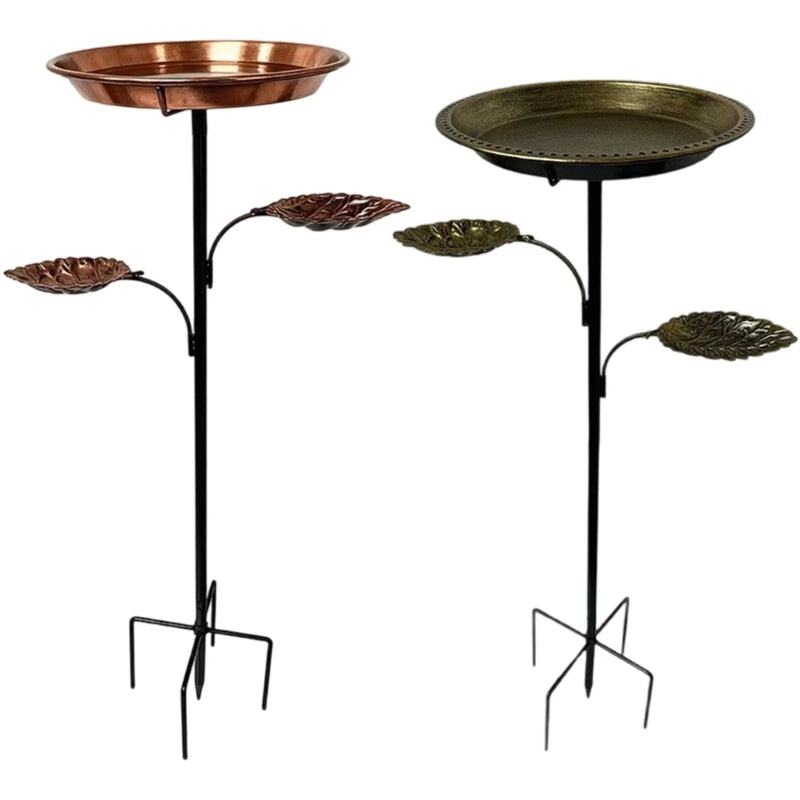 Elegant, Metal Bird Bath And Feeder, For Garden With Stable 5 Leg Base, Attracts Wild Birds for Patios, Outdoor, Decors KXRE