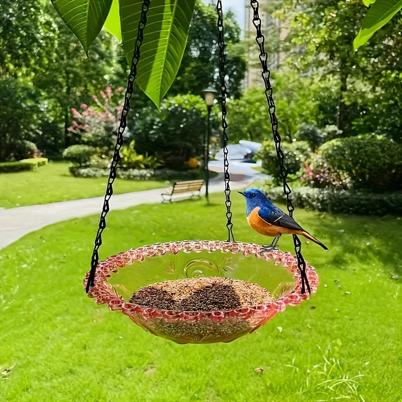 Hanging bird baths and feeders, outdoor bird food trays, bird food racks, garden decorative bird food racks