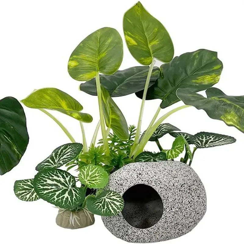Aquarium Ornaments, Simulation Plants, Fish Tank Landscaping Decorations, Plastic Water Plants, Flowers, Trees, Rocks,and Accessories