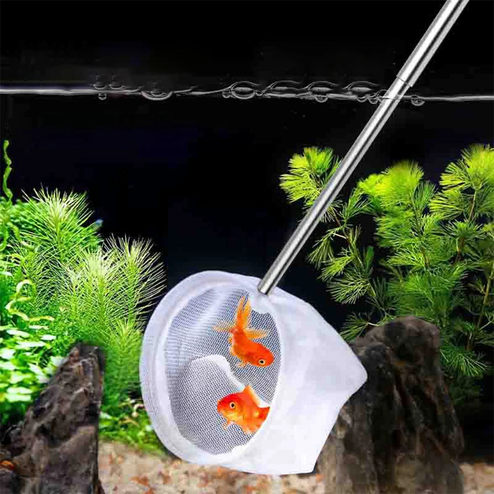 3D Aquarium Fish Net, Extendable Handle, Soft Mesh, Safe for Catching Fish, Shrimp Aquarium Accessories, Aquatic Pet Supplies