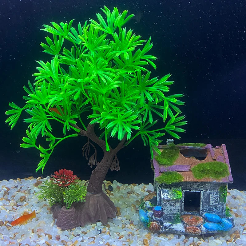 Fish Tank, DIY Artificial Aquarium Decor, Plants, Tree Ornamental Aquatic Plant, Grass Decoration Accessories 26cm/10.24inch