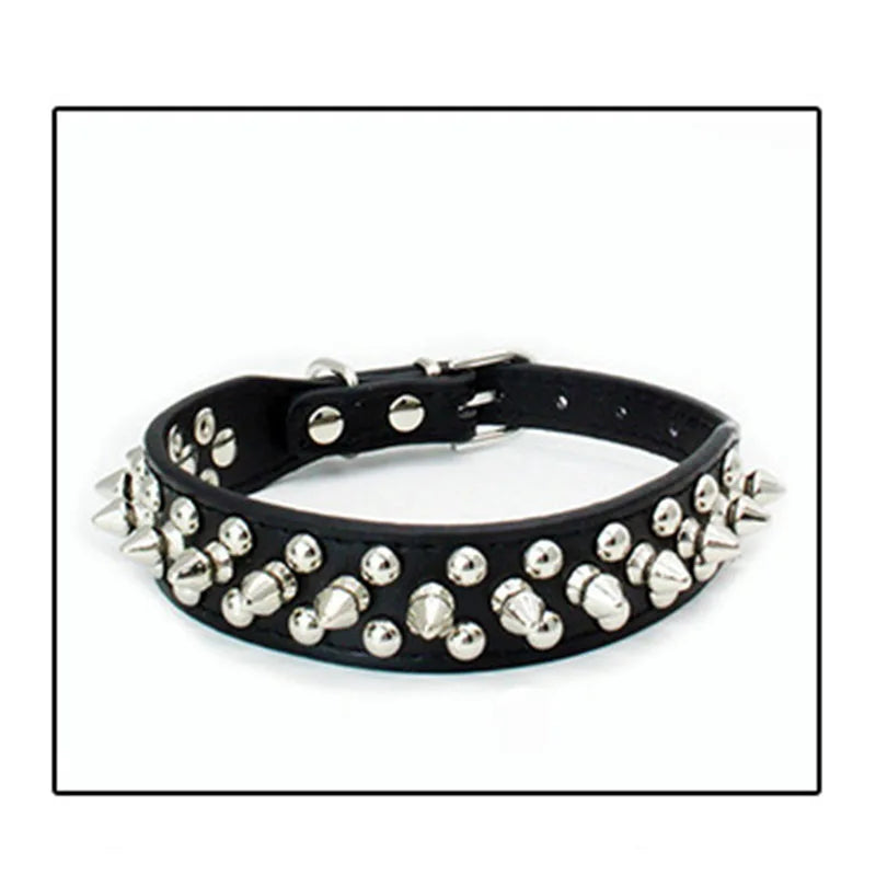 French Bulldog, Pitbull Dogs, Collar Retro Golden Rivet Studded Leather Pet Collar for Small. Medium. Large Dogs Spiked Neck Strap