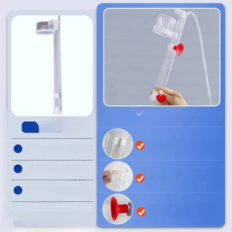 Fish Waste Collector Aquarium Bottom Poop Cleaner Water Circulation Filter System Siphon Gravel Vacuum Separator Cleaning Tool