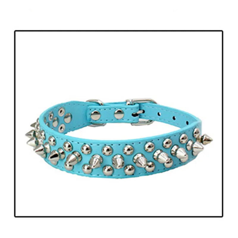 French Bulldog, Pitbull Dogs, Collar Retro Golden Rivet Studded Leather Pet Collar for Small. Medium. Large Dogs Spiked Neck Strap