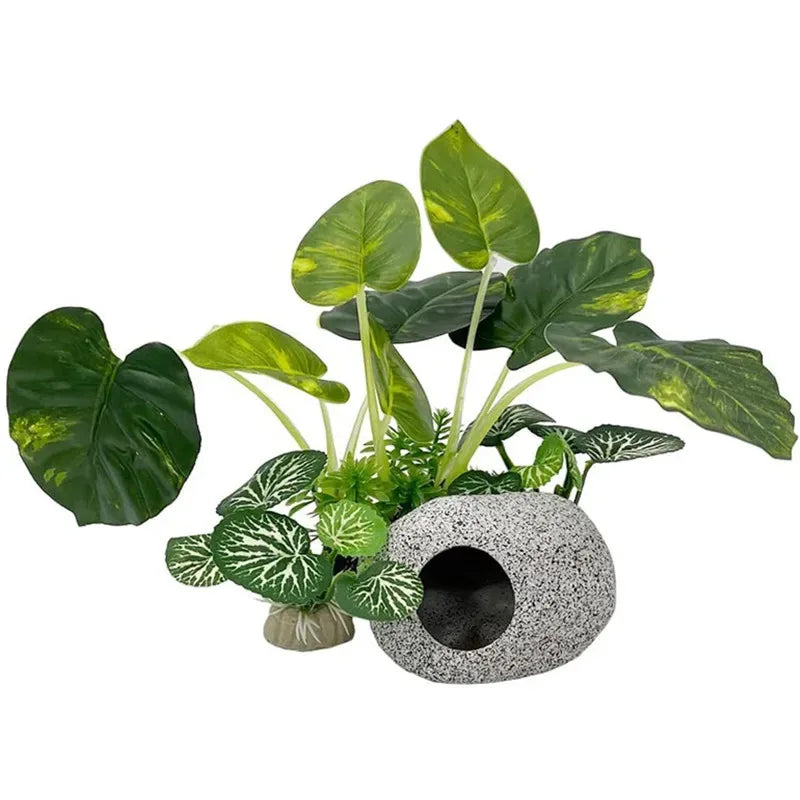 Aquarium Ornaments, Simulation Plants, Fish Tank Landscaping Decorations, Plastic Water Plants, Flowers, Trees, Rocks,and Accessories