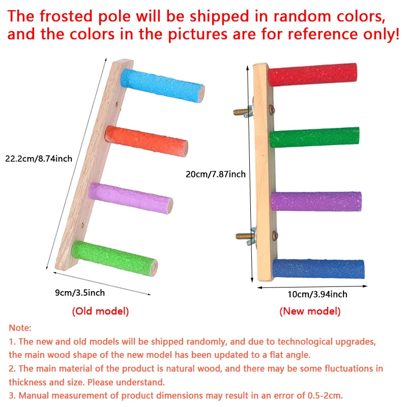 4/6/8 Step Bird Climbing Ladder, Parrot Toy, Ladder, Fun Climbing, Toys Wooden Exercise Rack and Bird Interaction