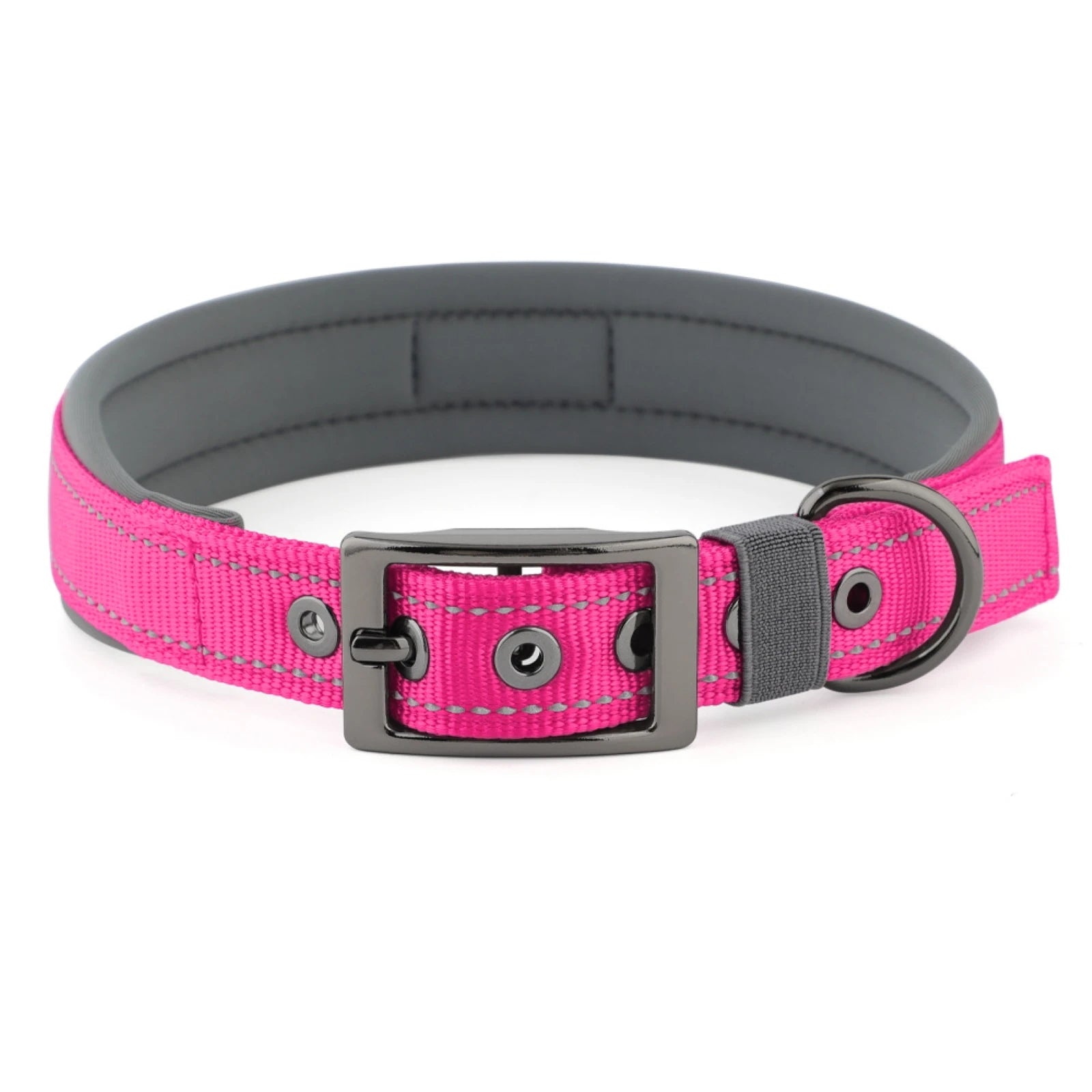 Dog Collar for Large Dogs, Neoprene Padded and Adjustable Reflective Wide Heavy Duty Pet Collars with Durable Metal Belt Buckle