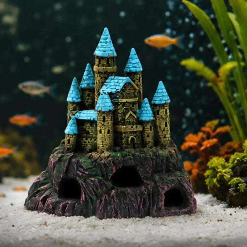 Resin Castle Aquarium Decoration | Fish Tank Cave Shelter & Hideout Ornament