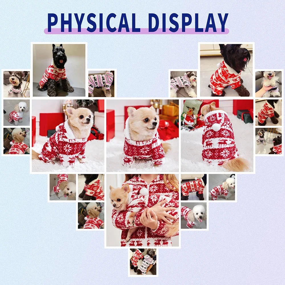 Dog Christmas Costumes, with elk designs that will keep your pet warm, It can also as a warm Christmas coat For Small, Large Dogs, and Cats. Sweater Xmas Gifts For Pet Lovers