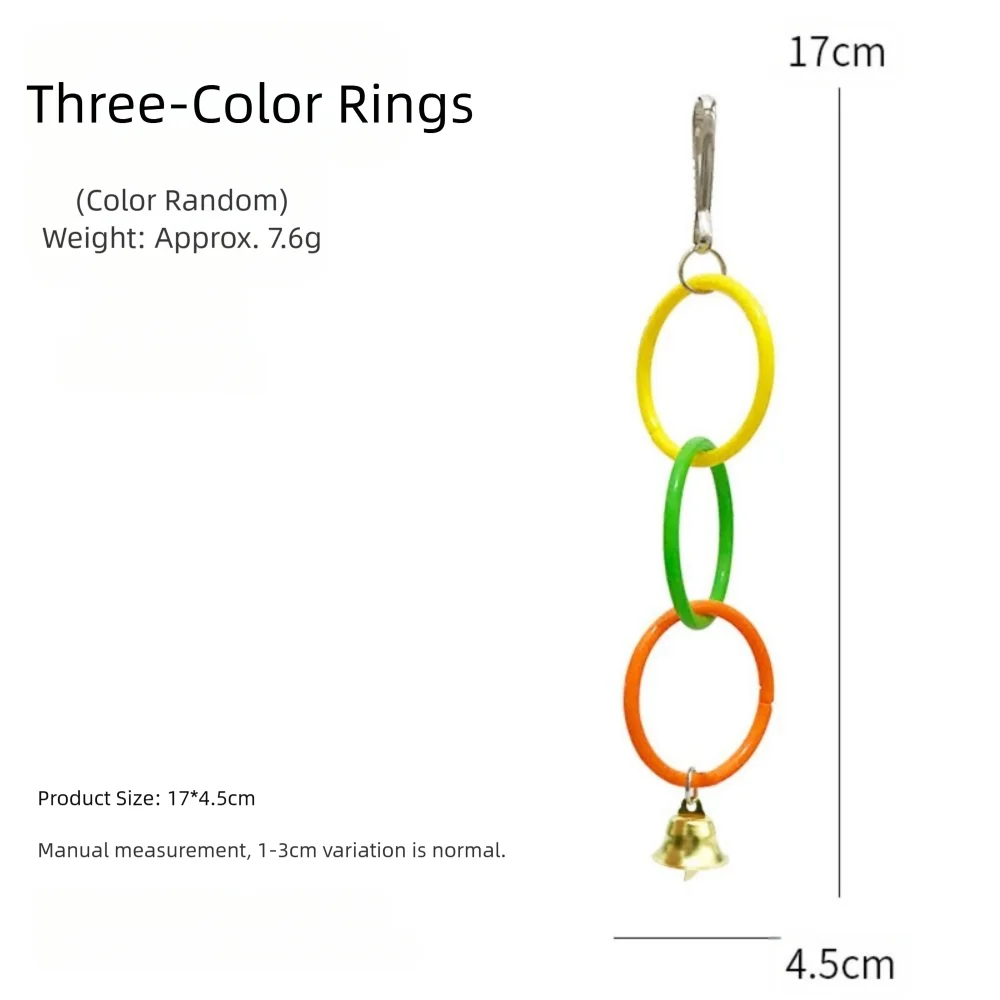 Plastic Bird Swing Toy, Colorful With Bell Bird Hanging Ring, Toy Relieve Boredom, Bird Exercise Play Toy, Birdcage Accessories
