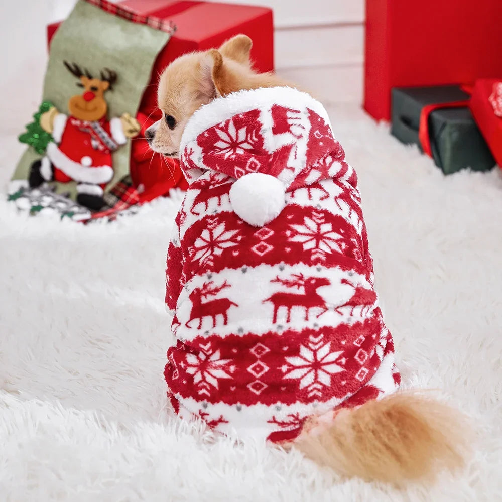 Dog Christmas Costumes, with elk designs that will keep your pet warm, It can also as a warm Christmas coat For Small, Large Dogs, and Cats. Sweater Xmas Gifts For Pet Lovers