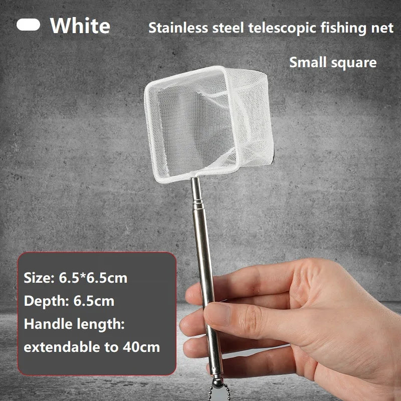 Aquarium Square Fishing Net Extendable Long Handle Fishing Gear for Catching Fish Shrimp Tank Clean Accessories YGQJYP04