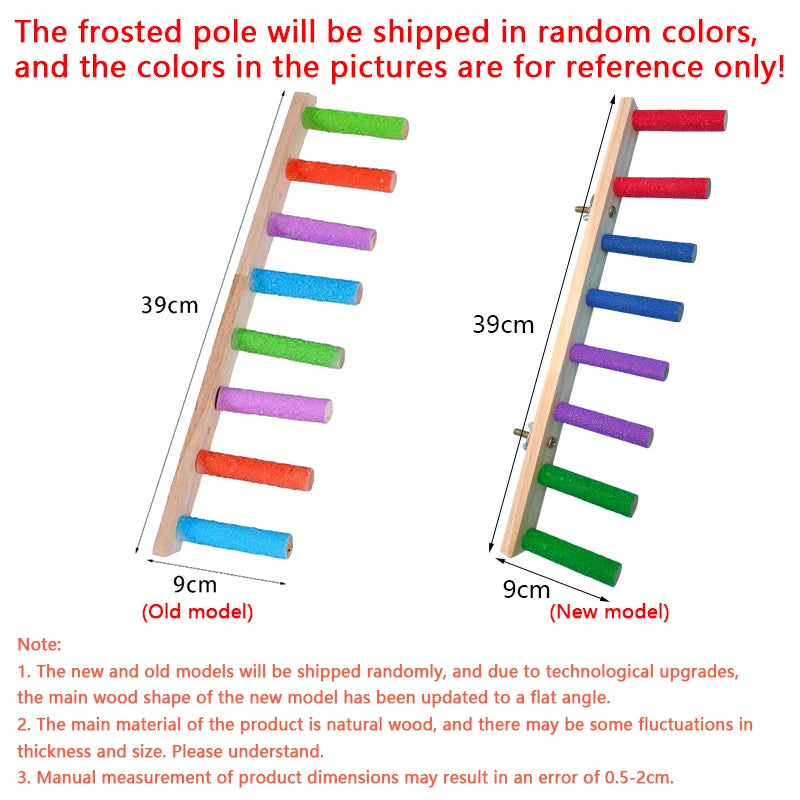 4/6/8 Step Bird Climbing Ladder, Parrot Toy, Ladder, Fun Climbing, Toys Wooden Exercise Rack and Bird Interaction