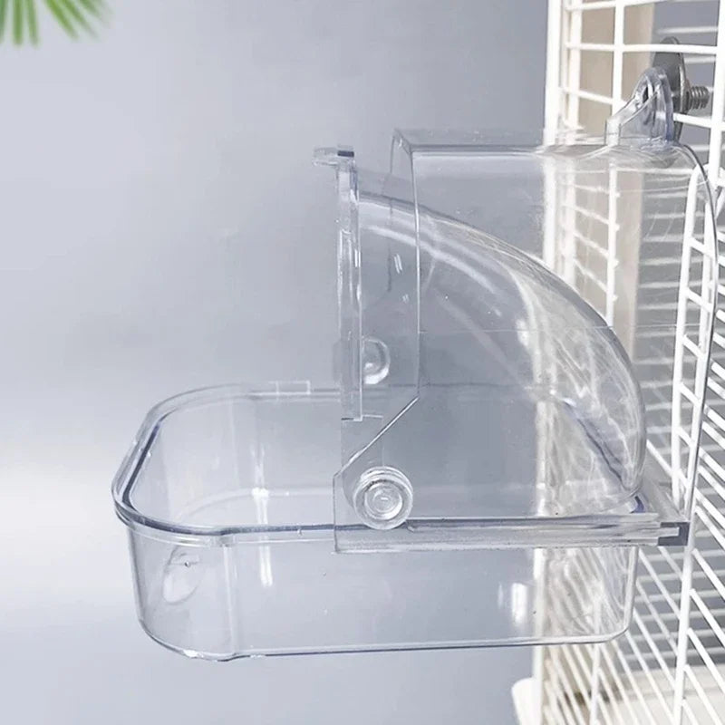 Bird Bath-Tub, Birdcages External Bathroom Cage, Mounted Clear Shower Room, Non-spill Bird Bath Tub for Parakeets