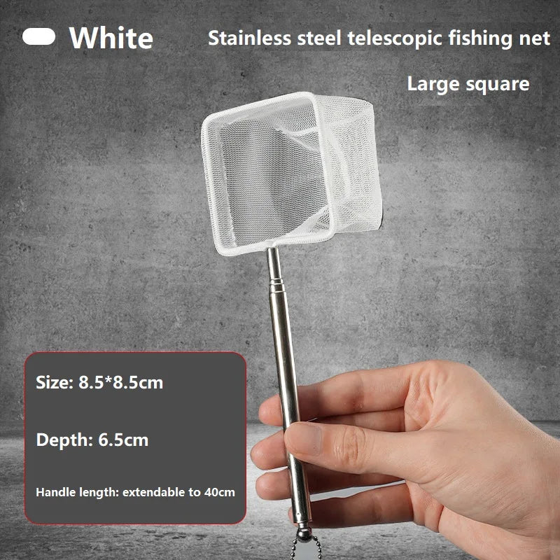 Aquarium Square Fishing Net Extendable Long Handle Fishing Gear for Catching Fish Shrimp Tank Clean Accessories YGQJYP04