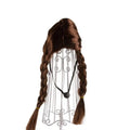 Fun, Braided Pigtail Brown, Pet Wig, for either cat or dog,  Adjustable Strap and makes a great Halloween Party costume.