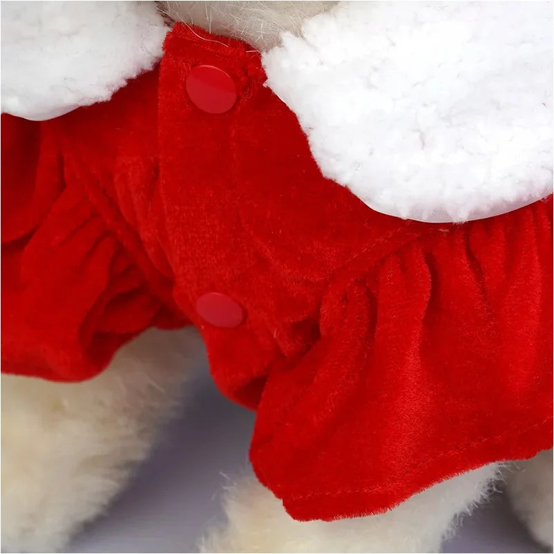 Soft Breathable Cat and Dog Christmas Dress, Fashion Cute Santa Claus Dog Skirt,  Warm Pet Christmas Costume, New Year Clothes