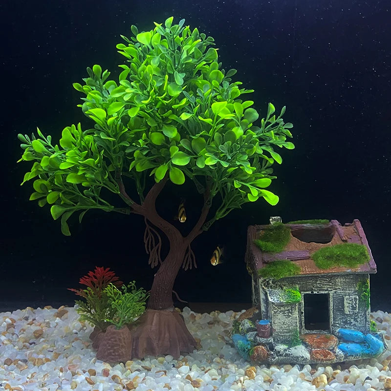 Fish Tank, DIY Artificial Aquarium Decor, Plants, Tree Ornamental Aquatic Plant, Grass Decoration Accessories 26cm/10.24inch
