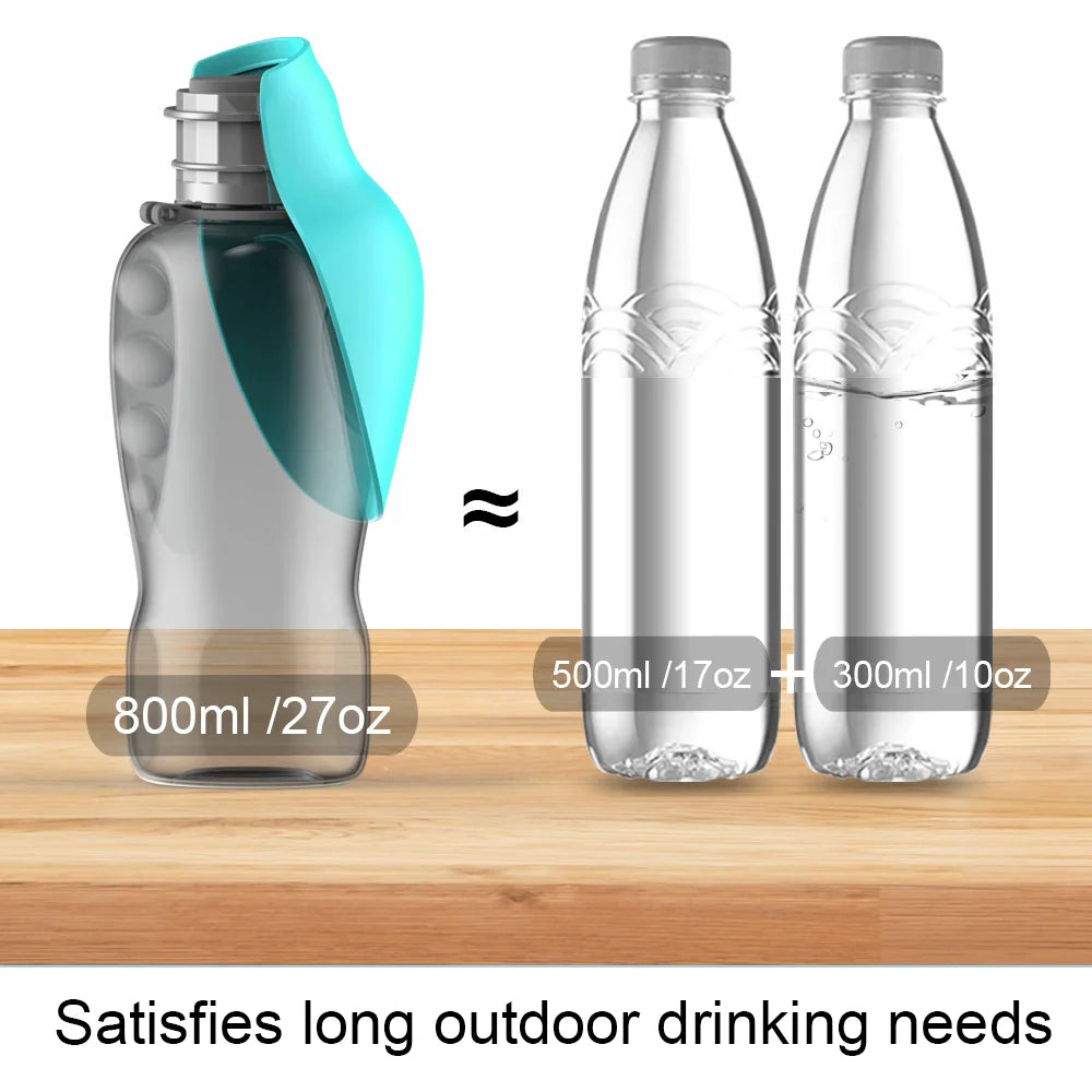 800ml Pet Water Bottle, Portable Big Dogs Drinking Bowl, High Capacity, Leakproof Dog Water Dispenser, Outdoor Cat Supplies