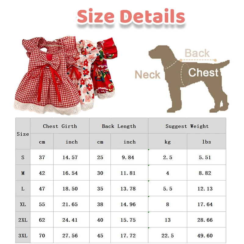 Summer Pet Dress,  Floral Pattern Plaid Skirts, Cat Princess Dresses, also look adorable on Chihuahuas, Yorkies and other small animals, Sweet Skirts, Puppy Dog Costume, Pet Supplies