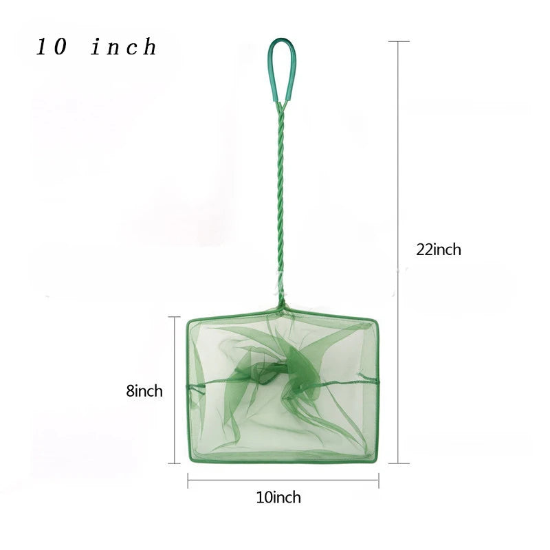 Portable Fish Net with Long Handle, Square Shaped Aquarium Accessories, Fish Tank Landing Net,  Net Fish, Floating Objects Cleaning Tool