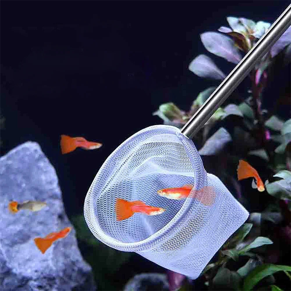 3D Aquarium Fish Net, Extendable Handle, Soft Mesh, Safe for Catching Fish, Shrimp Aquarium Accessories, Aquatic Pet Supplies